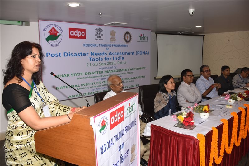Regional Training Programme On Post Disaster Needs Assessment(PDNA) Tools,Patna 21-09-2015 to 23-09-2015